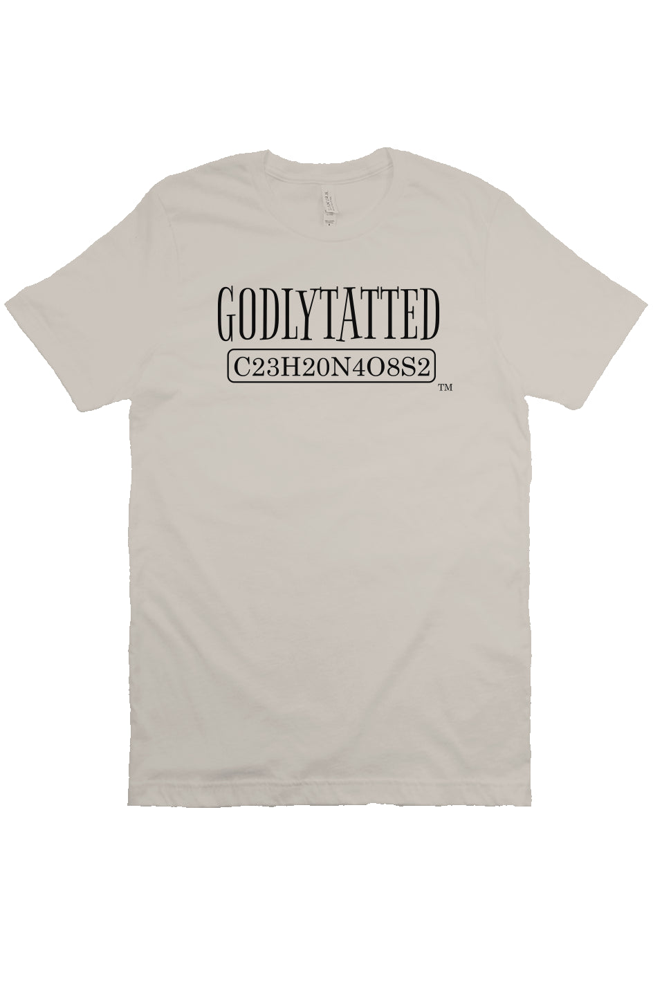 godlytatted - adult - vintage white - Black logo