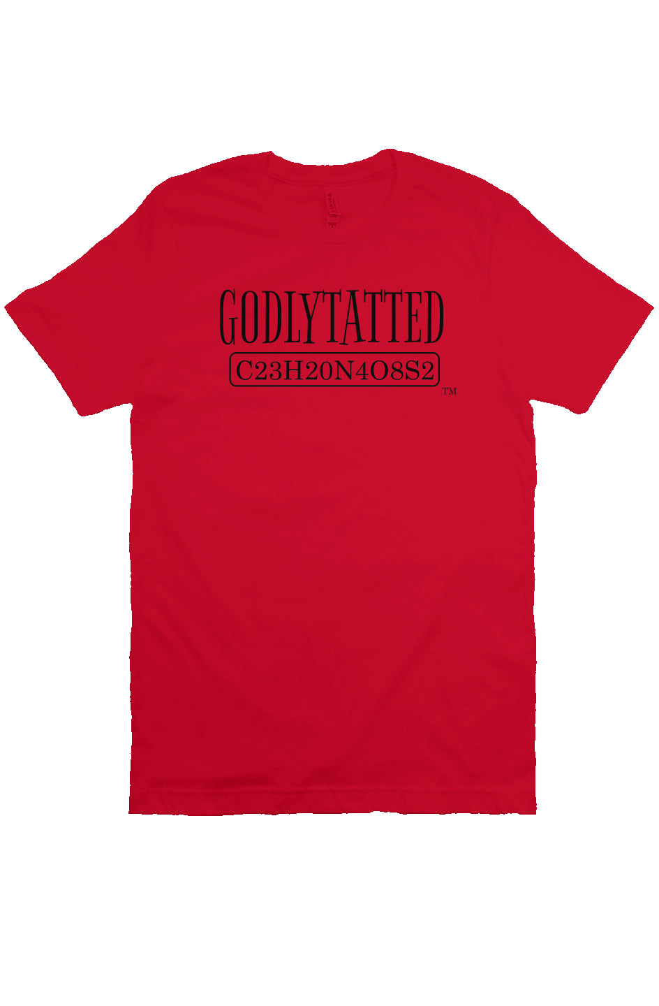 godlytatted - adult - red - Black logo