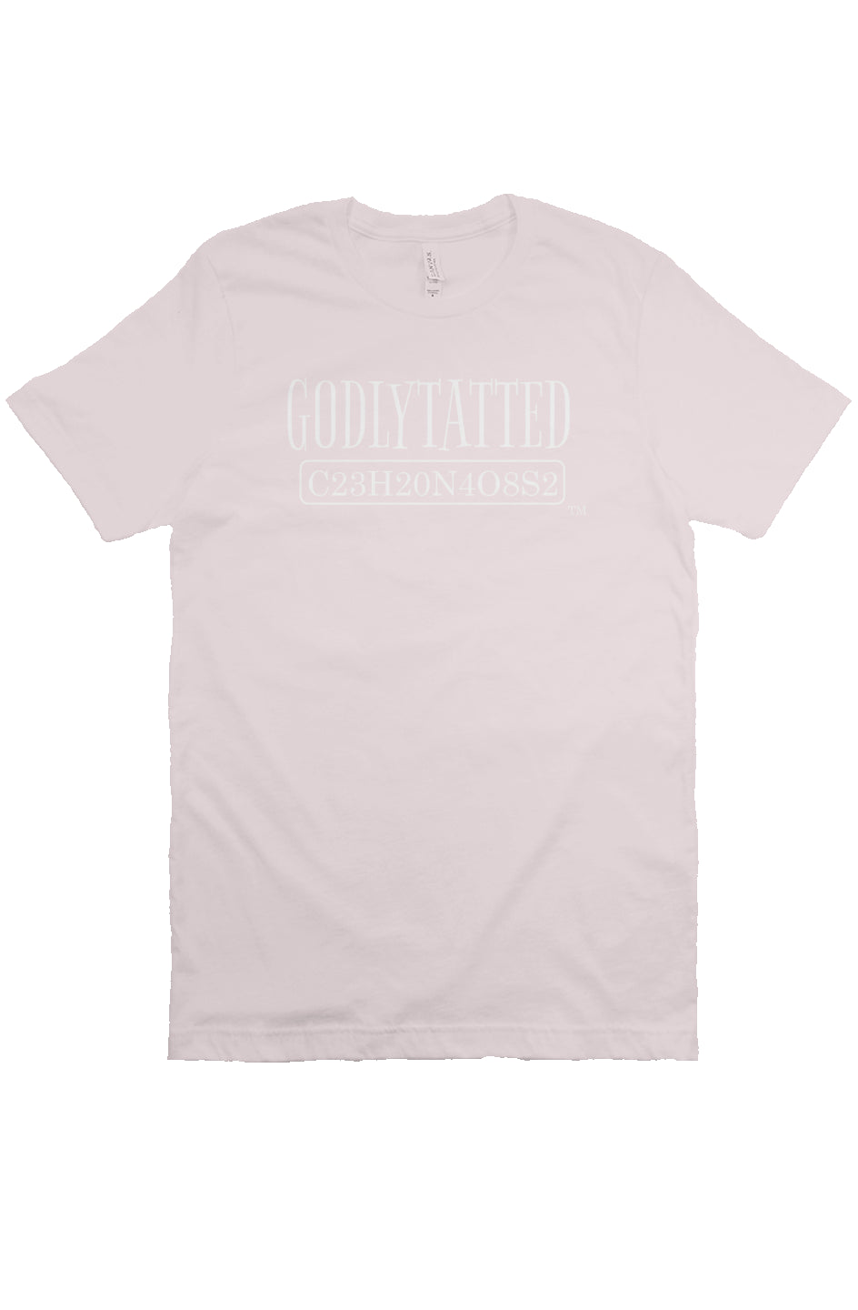 godlytatted - adult - soft pink - white logo